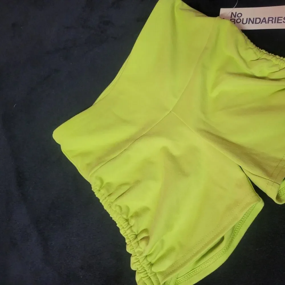 XXS-No-boundaries Women's Green and Yellow Shorts